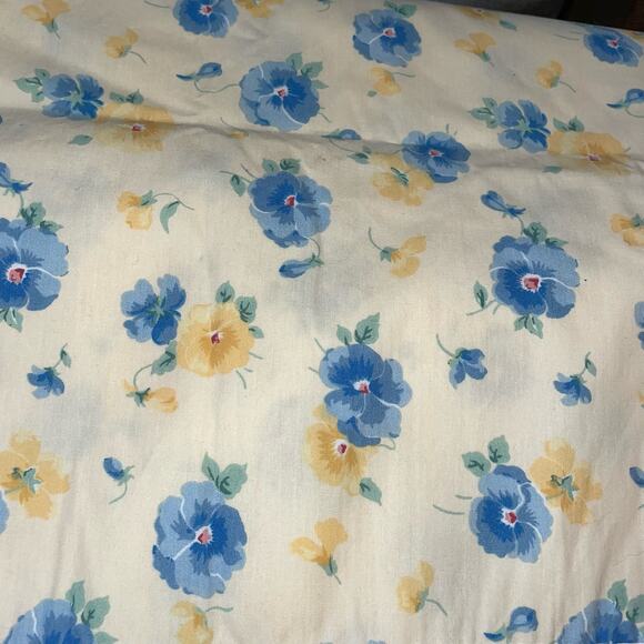 Spring Vintage Twin Pansy Print Flat Sheet Never Used cotton - Picture 1 of 5